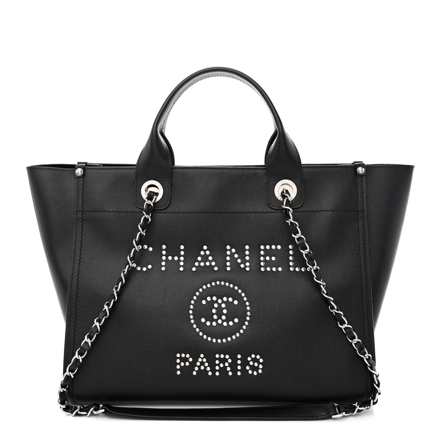Chanel Caviar Small Studded Deauville Tote Black 1 of 9