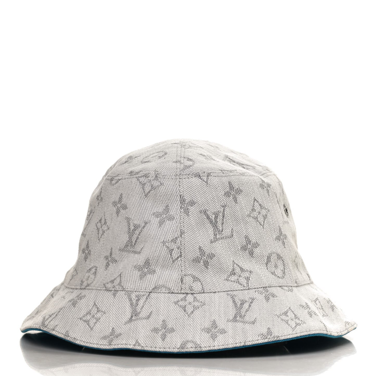 Monogram Denim Transformable Bob Bucket Hat 60 White Blue
