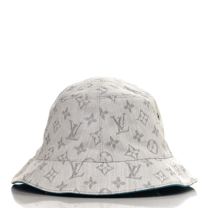 Louis Vuitton Monogram Denim Transformable Bob Bucket Hat 60 White Blue 3 of 14