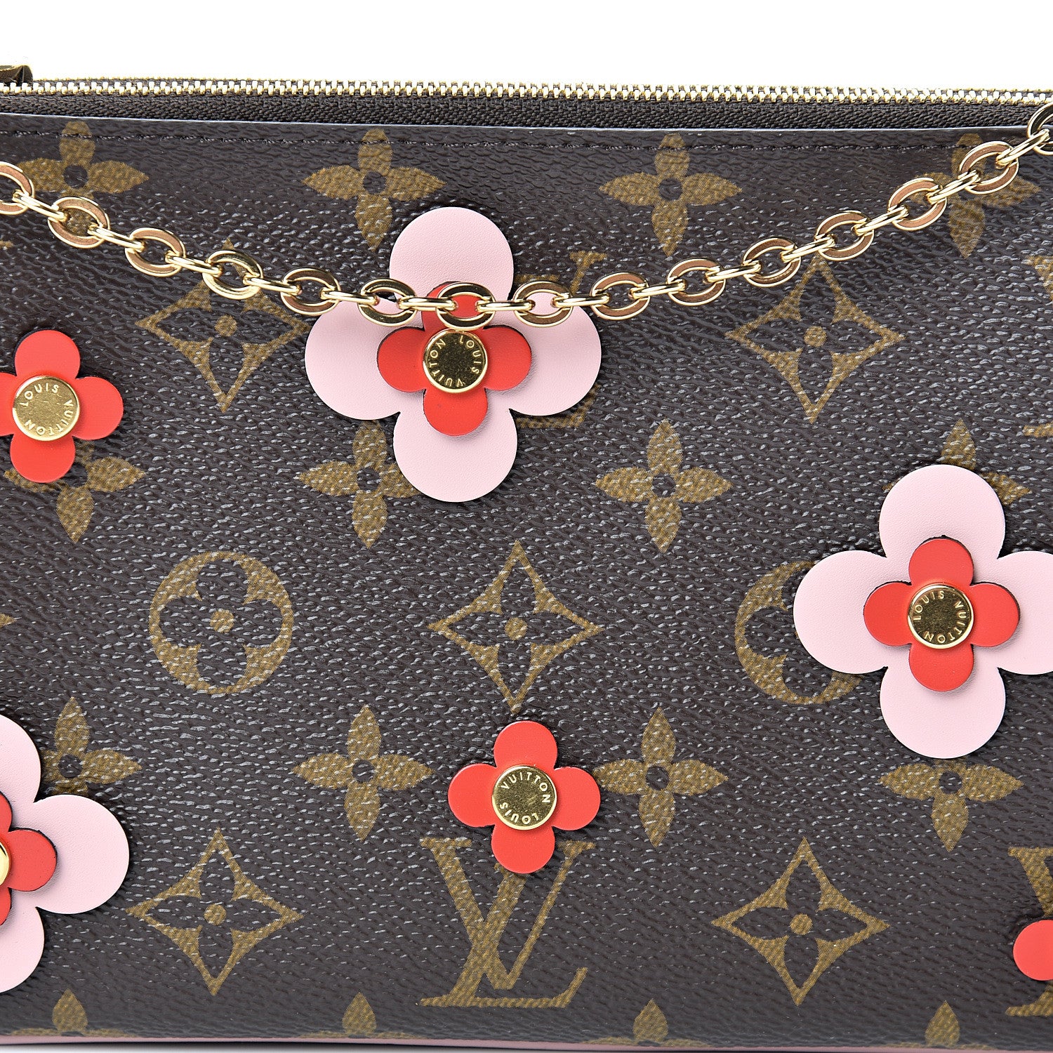 Louis Vuitton Monogram Blooming Flowers Double Zip Pochette 9 of 11