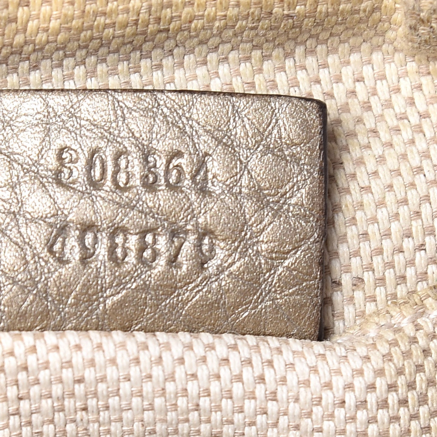 Metallic Pebbled Calfskin Small Soho Disco Bag Golden Beige