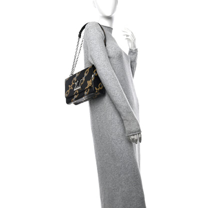 Louis Vuitton Epi Chain Flower Twist Shoulder Bag MM Black 2 of 13