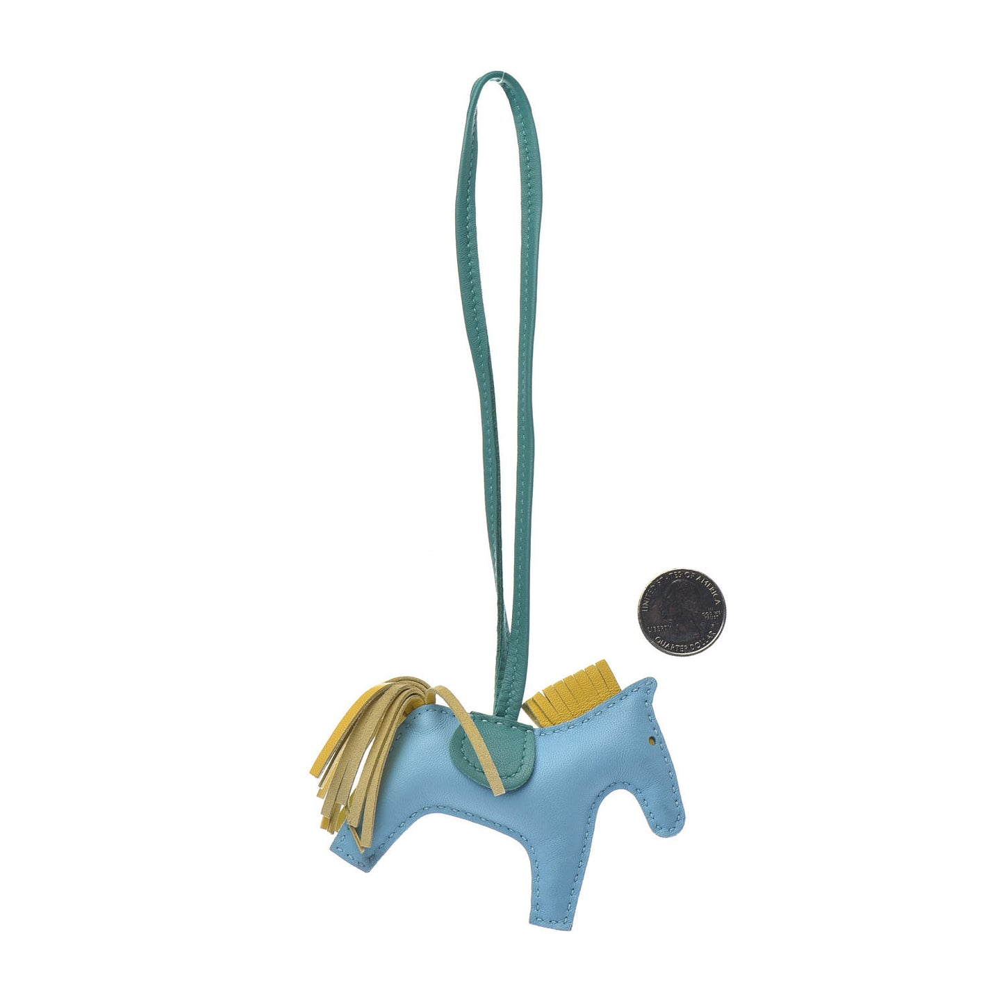 Milo Lambskin Grigri Rodeo Horse Bag Charm PM Celeste Jaune de Naples Vert Verone