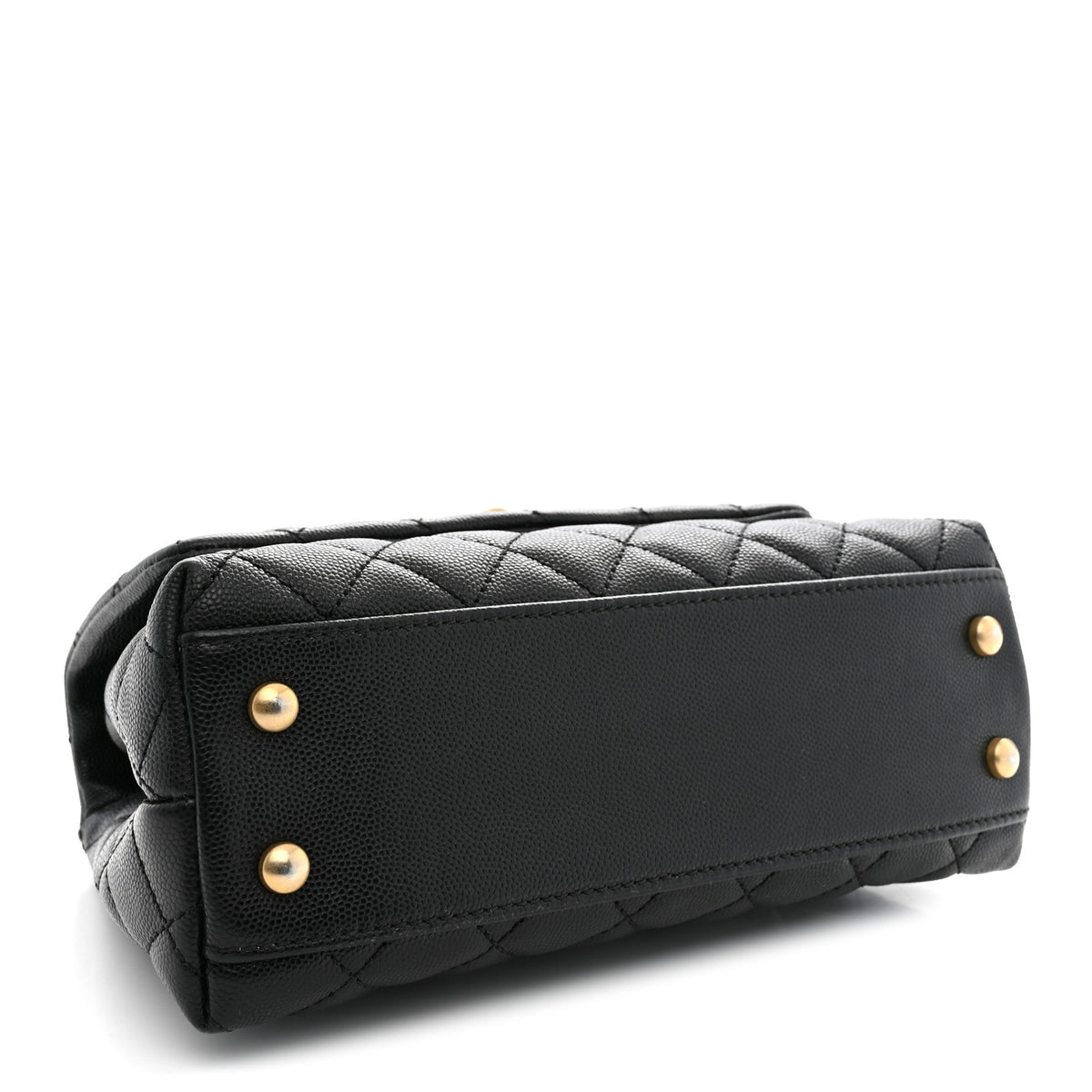 Caviar Quilted Mini Coco Handle Flap Black