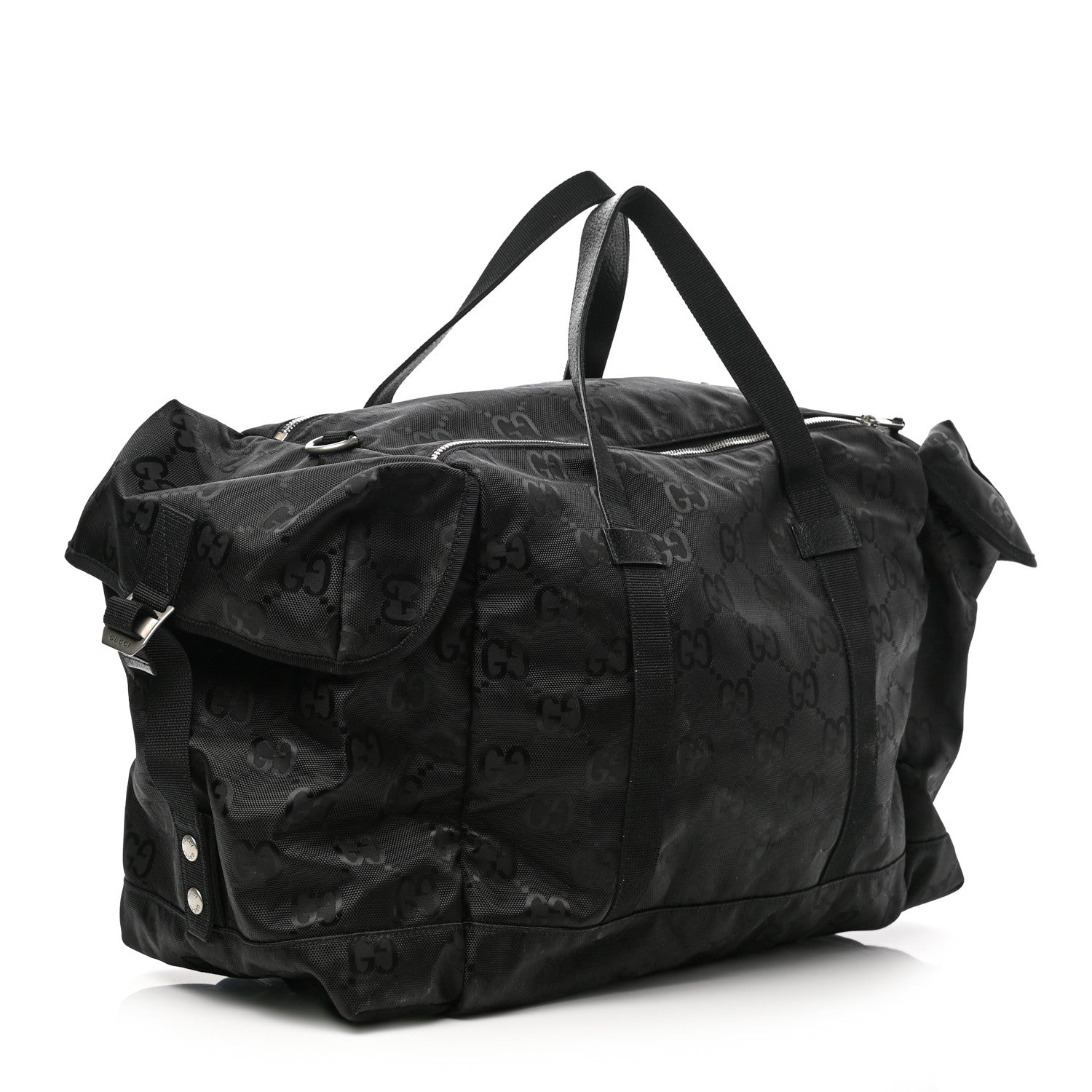 Gucci Econyl Nylon Monogram Off The Grid Duffle Bag Black 2 of 11