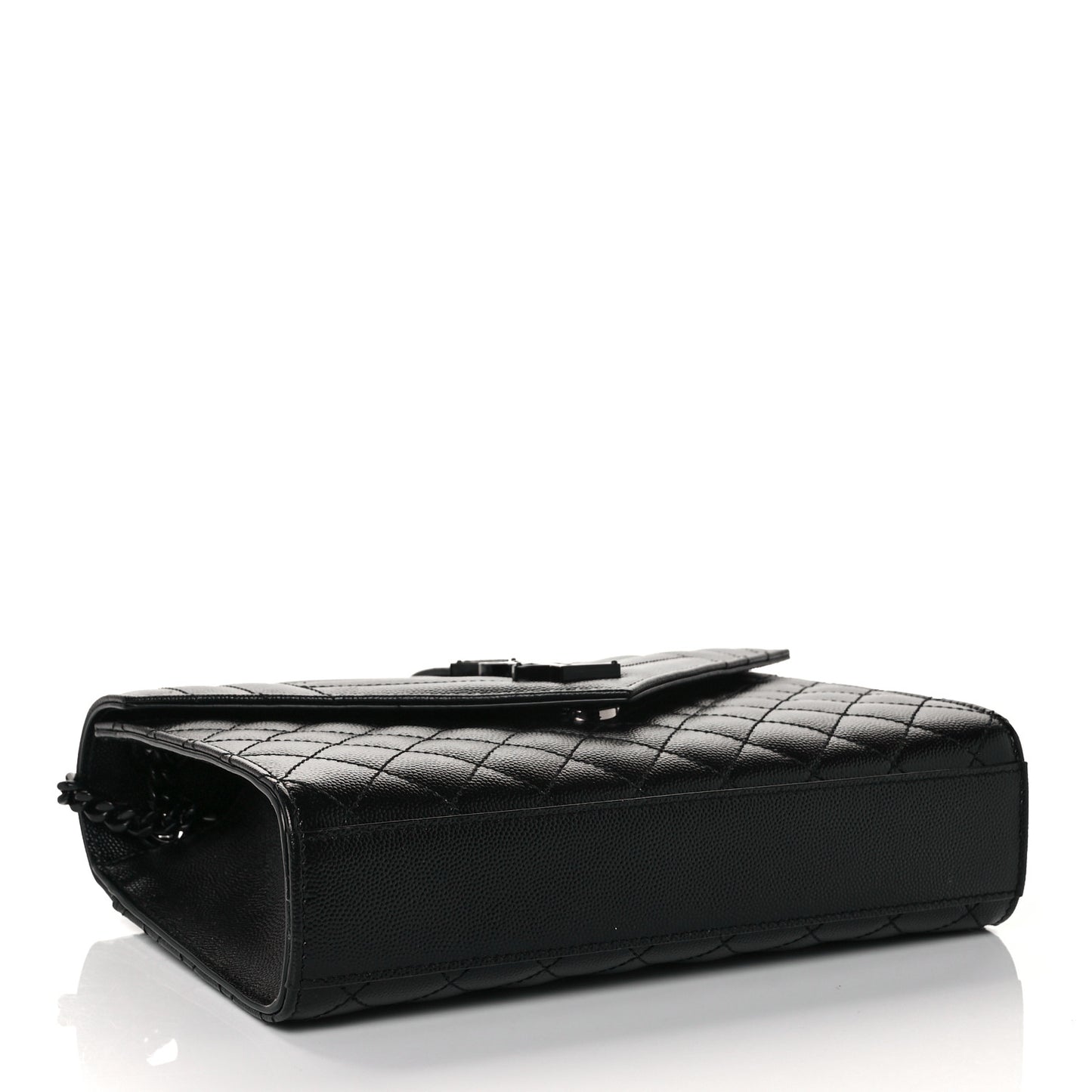Grain De Poudre Textured Mixed Matelasse Triquilt Medium Monogram Satchel Black
