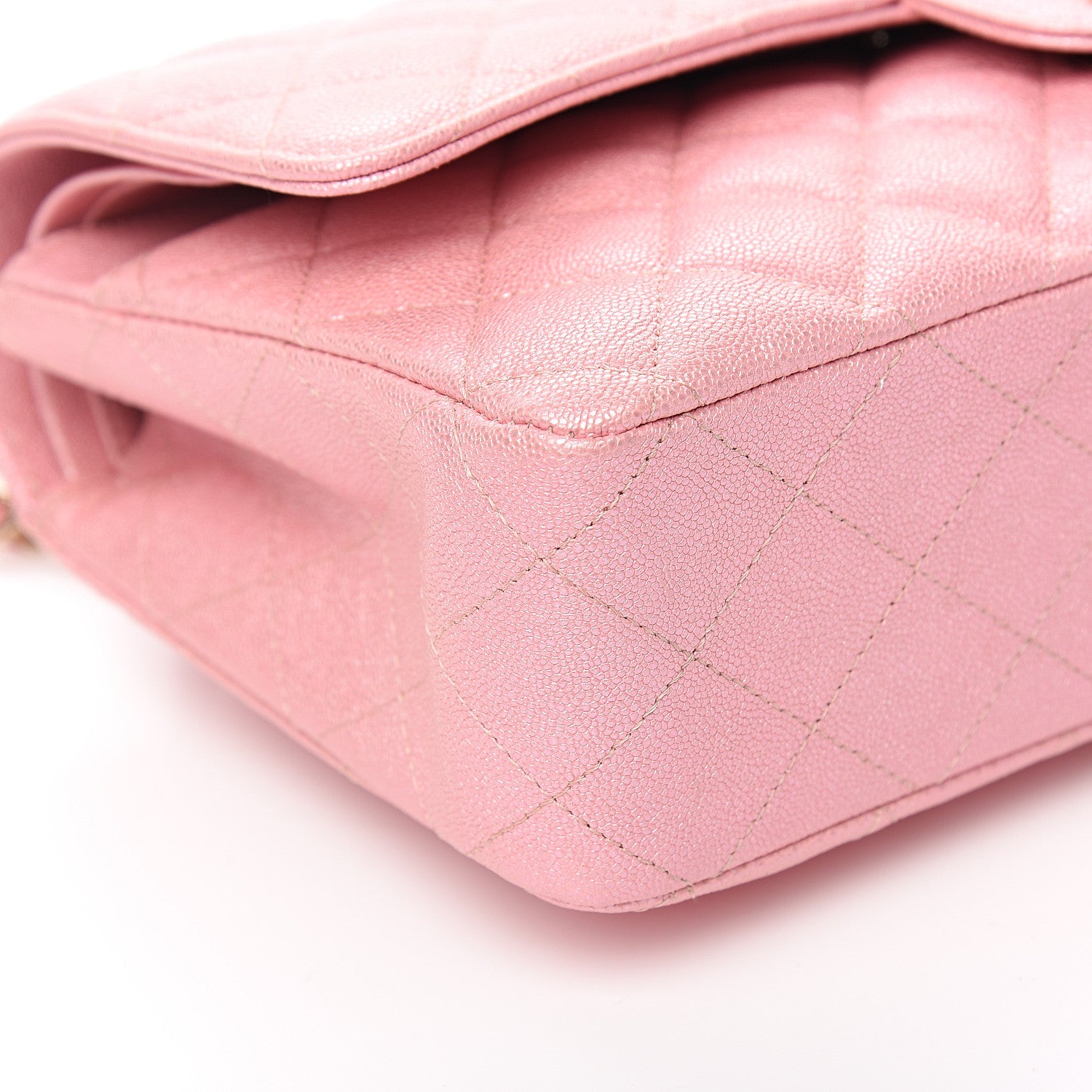 Chanel Iridescent Caviar Quilted Medium Double Flap Rose Pink 9 of 9