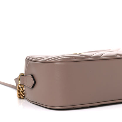 Gucci Calfskin Matelasse Small GG Marmont Chain Shoulder Bag Porcelain Rose 9 of 11