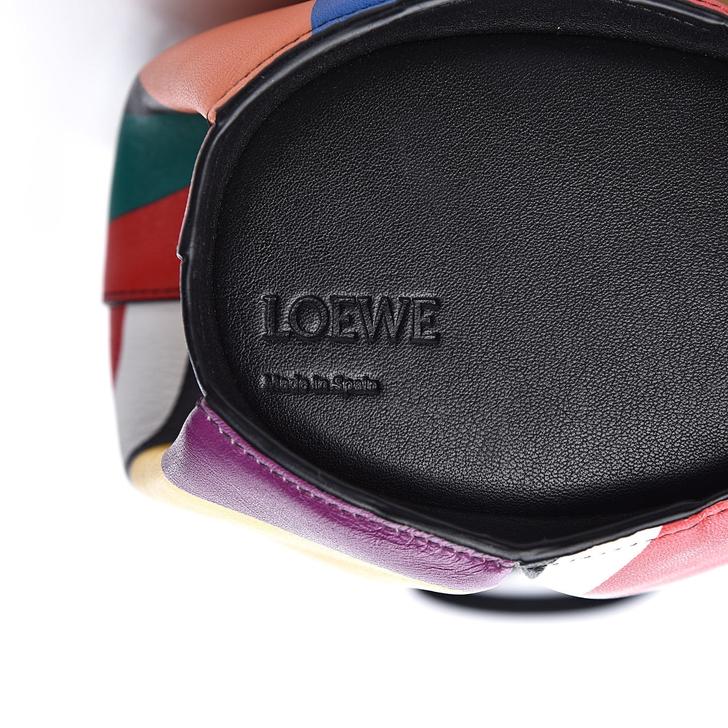 Calfskin Mini Striped Elephant Crossbody Bag Multicolor