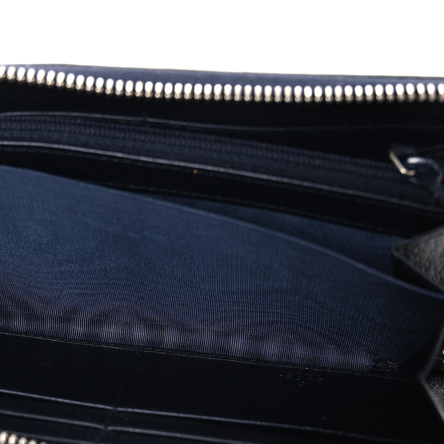Gucci GG Supreme Monogram Textured Dollar Calfskin Web Ophidia Zip Around Wallet Beige Blue 5 of 7