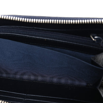 Gucci GG Supreme Monogram Textured Dollar Calfskin Web Ophidia Zip Around Wallet Beige Blue 5 of 7