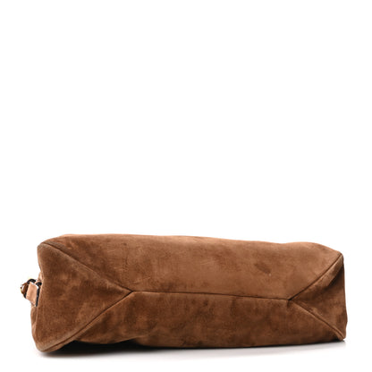 Prada Scamosciato Suede Large Aimee Shoulder Bag Cacao 4 of 10
