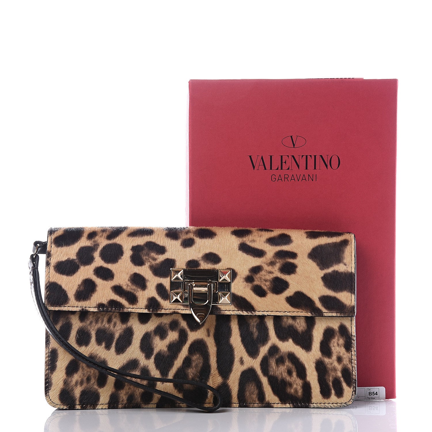 Valentino Garavani Calf Hair Leopard Print Rockstud Wristlet 13 of 13