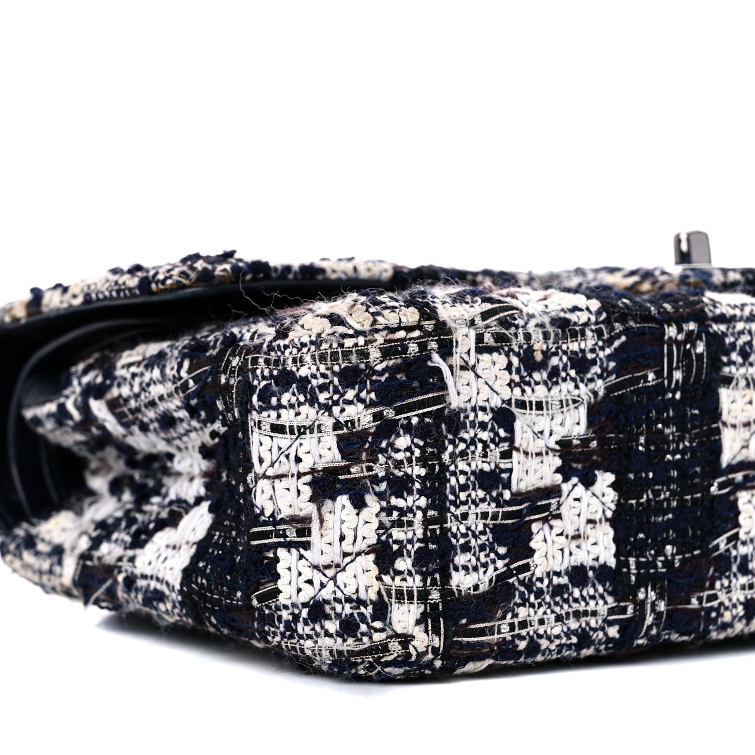 Chanel Tweed Quilted Flap Navy White 8 of 27