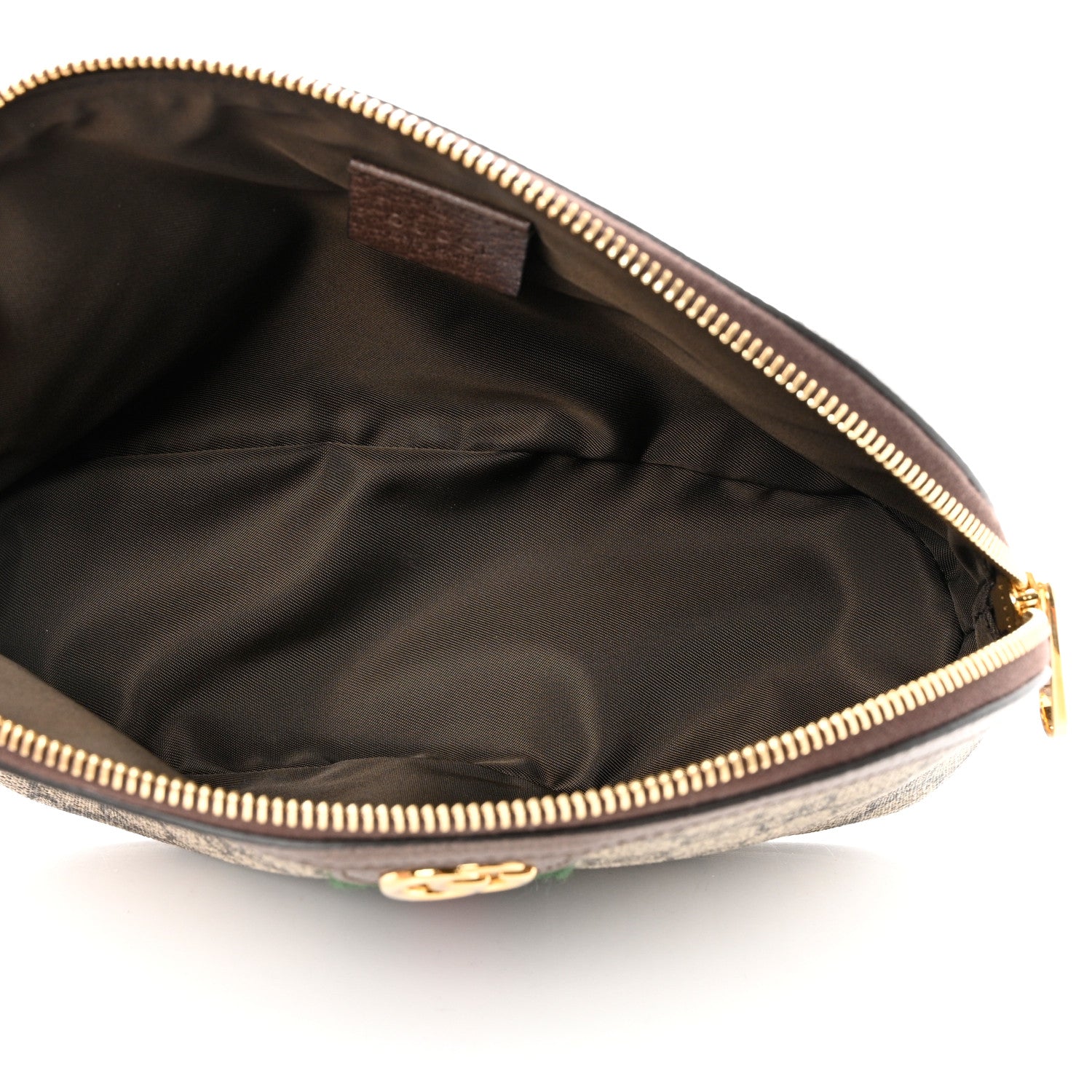 Gucci GG Supreme Monogram Textured Calfskin Web Large Ophidia Cosmetic Case Beige Ebony New Acero 5 of 9