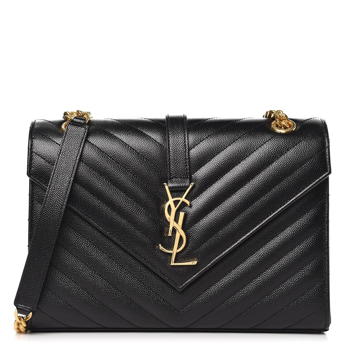 Grain De Poudre Matelasse Chevron Medium Monogram Satchel Black