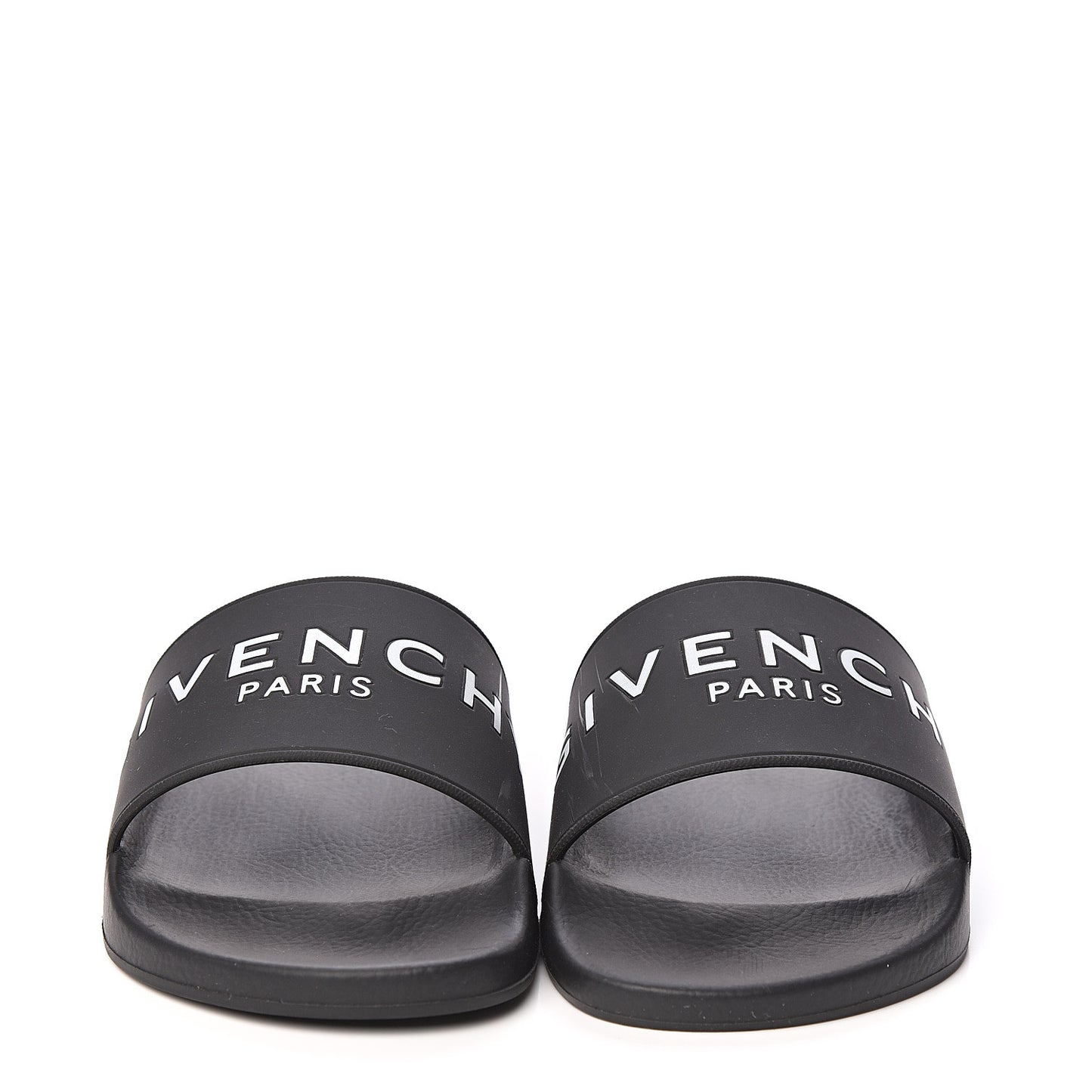Rubber Logo Pool Slide Sandals 38 Black