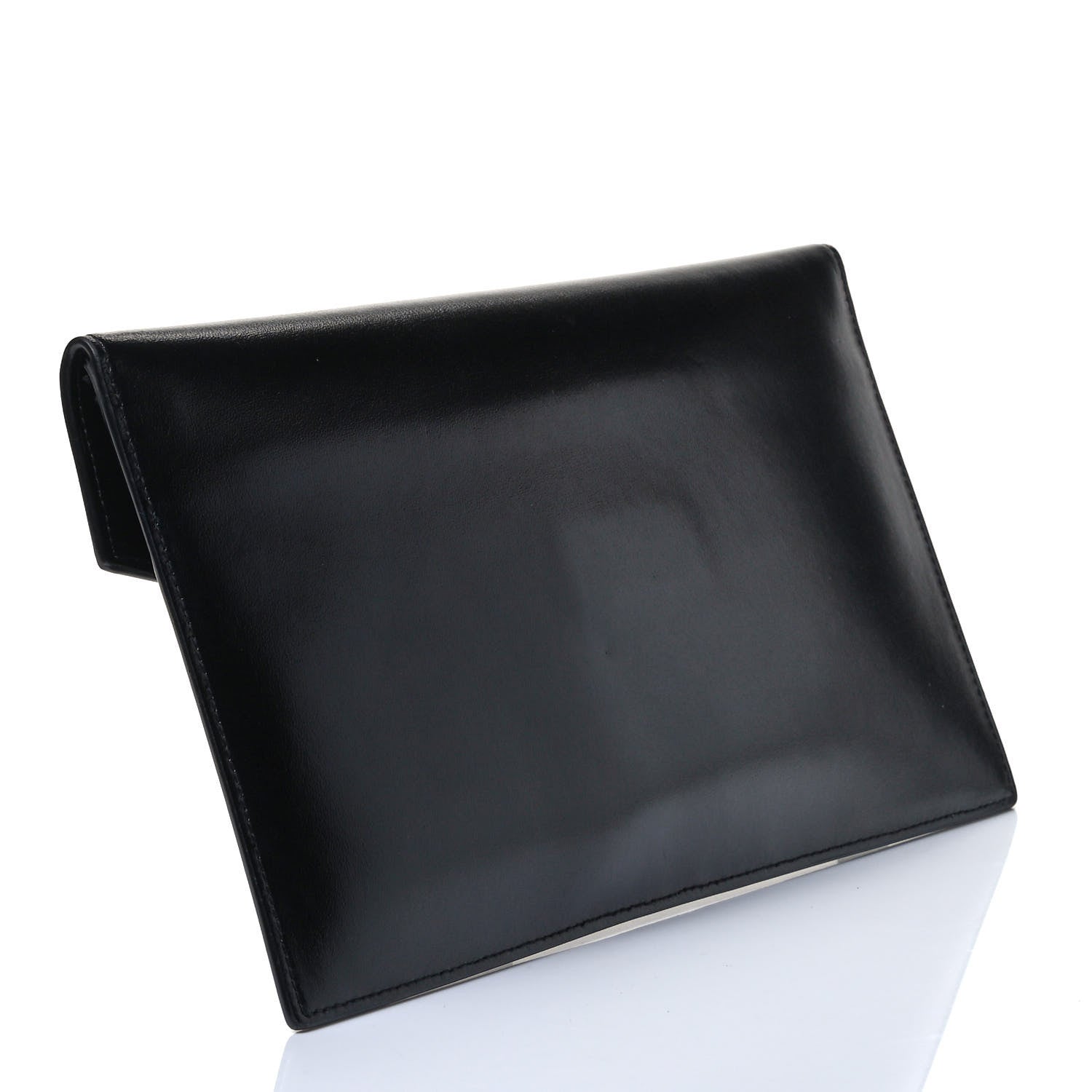 Saint Laurent Smooth Shiny Calfskin Monogram Uptown Pouch Black 2 of 4