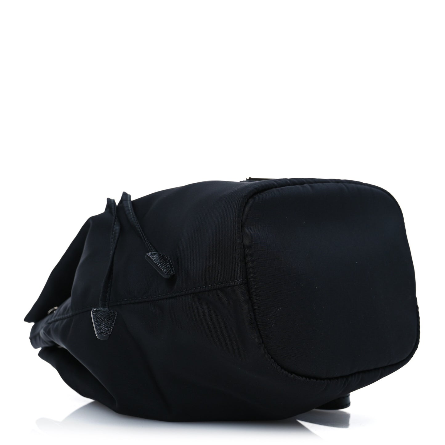 Saffiano Tessuto Nylon Vela Bucket Wristlet Black