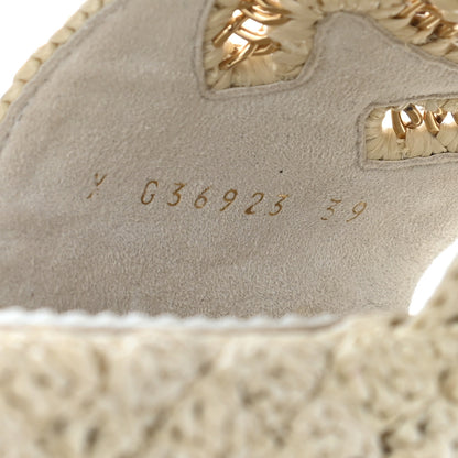 Chanel Cord Braided CC Mules 39 Light Beige 6 of 11