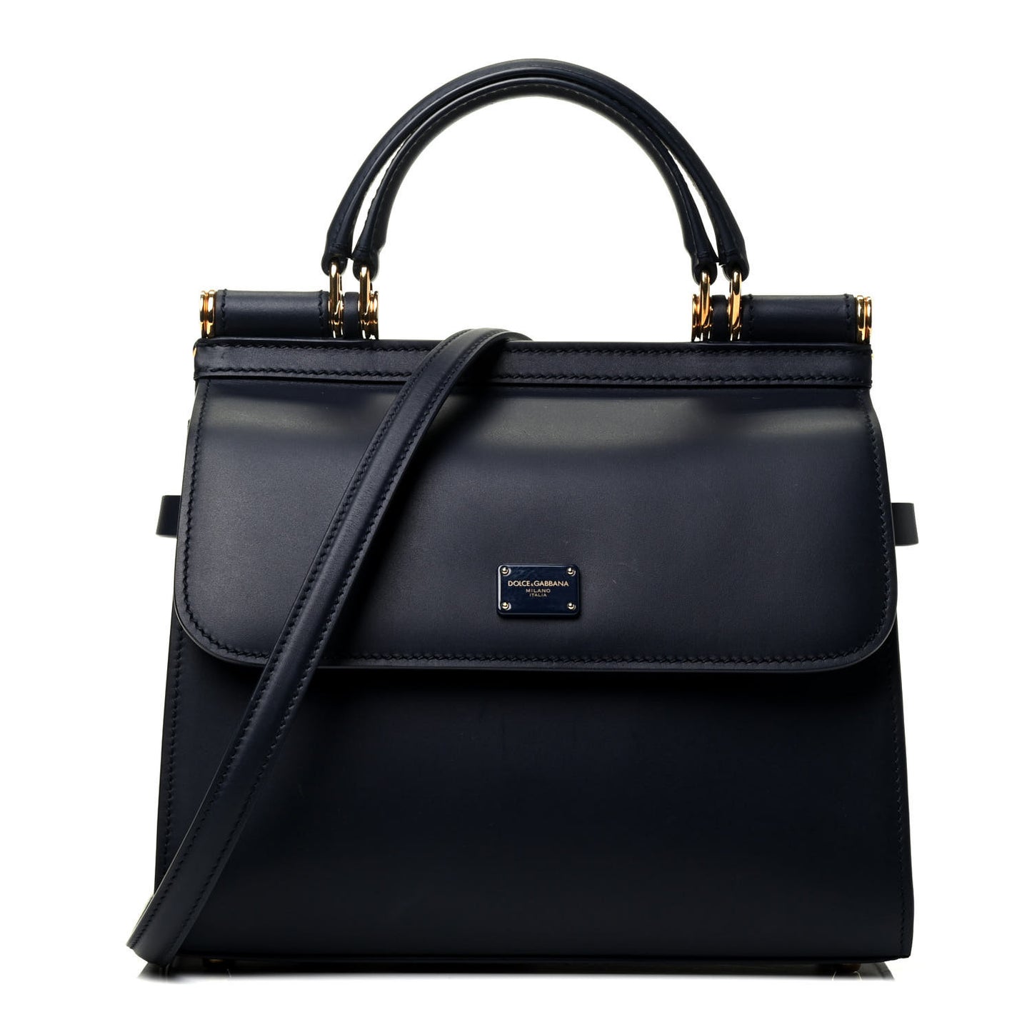 Calfskin Medium Miss Sicily Satchel Dark Blue