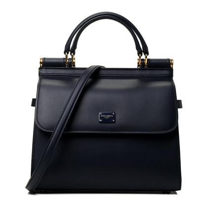 Dolce & Gabbana Calfskin Medium Miss Sicily Satchel Dark Blue 1 of 4