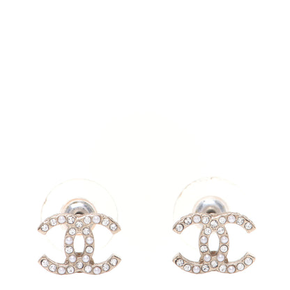 Chanel Pearl Crystal CC Earrings Gold 1 of 7