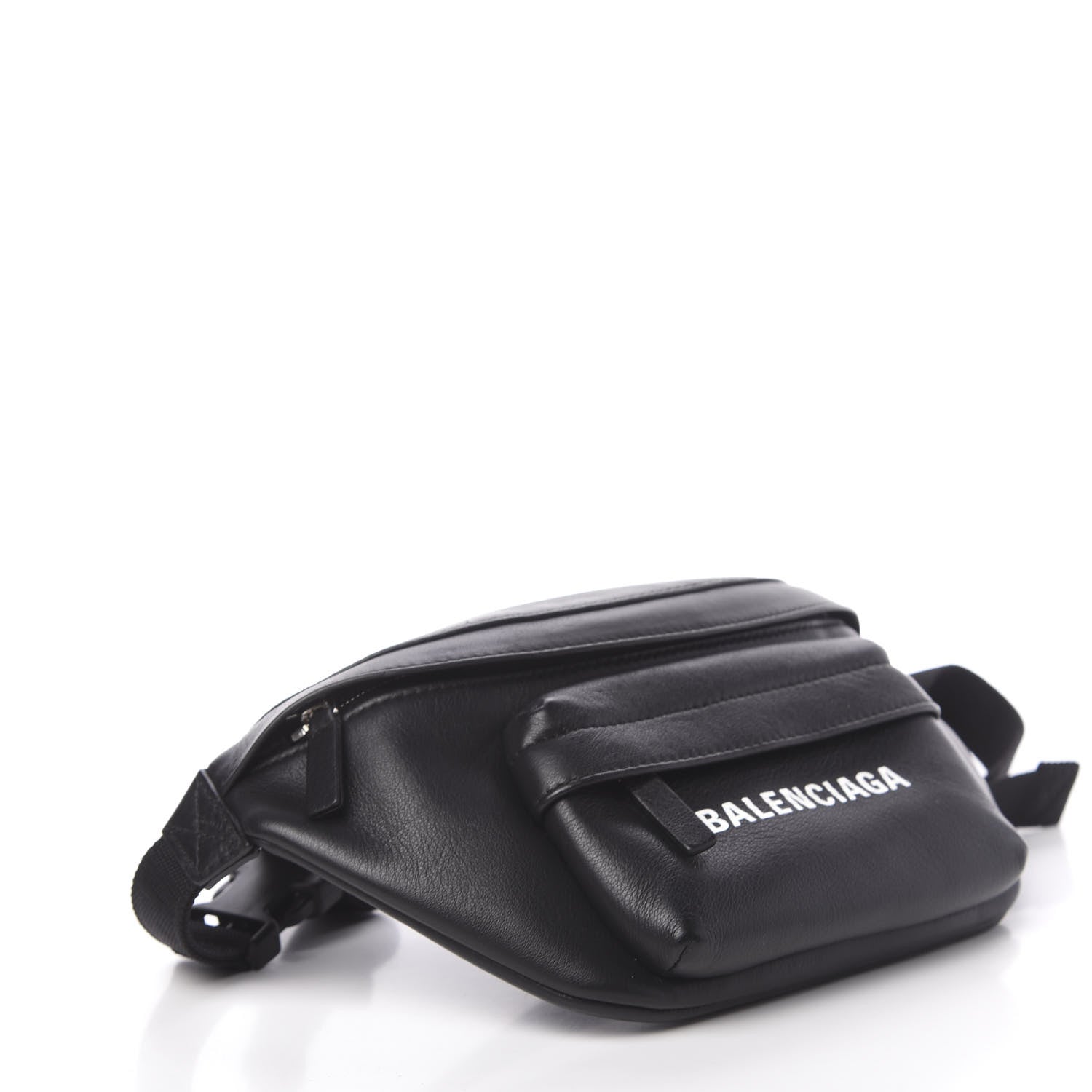 Balenciaga Smooth Calfskin Logo Everyday Beltpack XS Black White 4 of 10