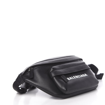Balenciaga Smooth Calfskin Logo Everyday Beltpack XS Black White 4 of 10