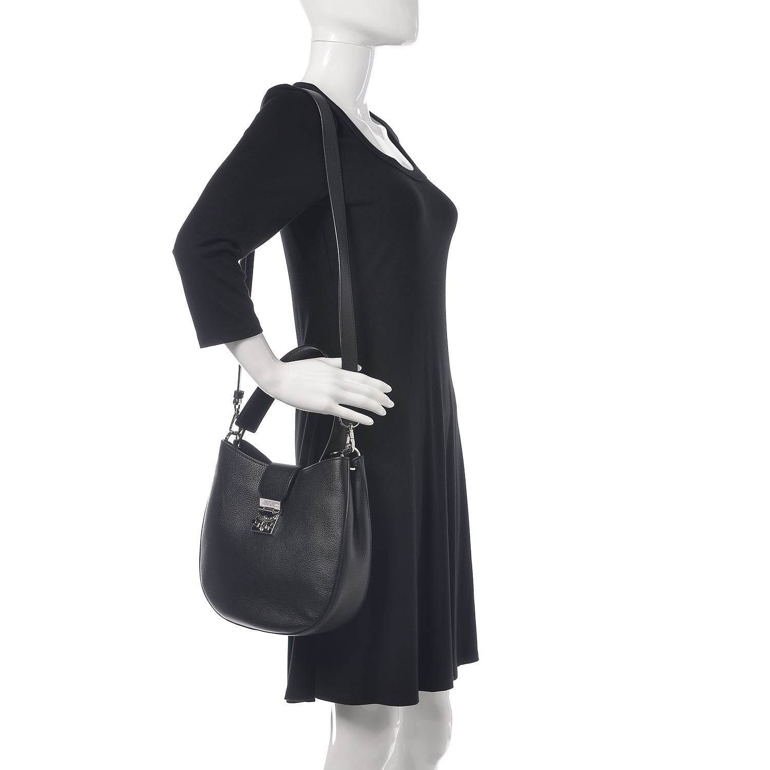 MCM Calfskin Medium Patricia Hobo Black 2 of 9