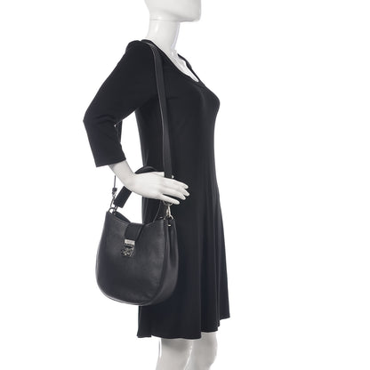MCM Calfskin Medium Patricia Hobo Black 2 of 9