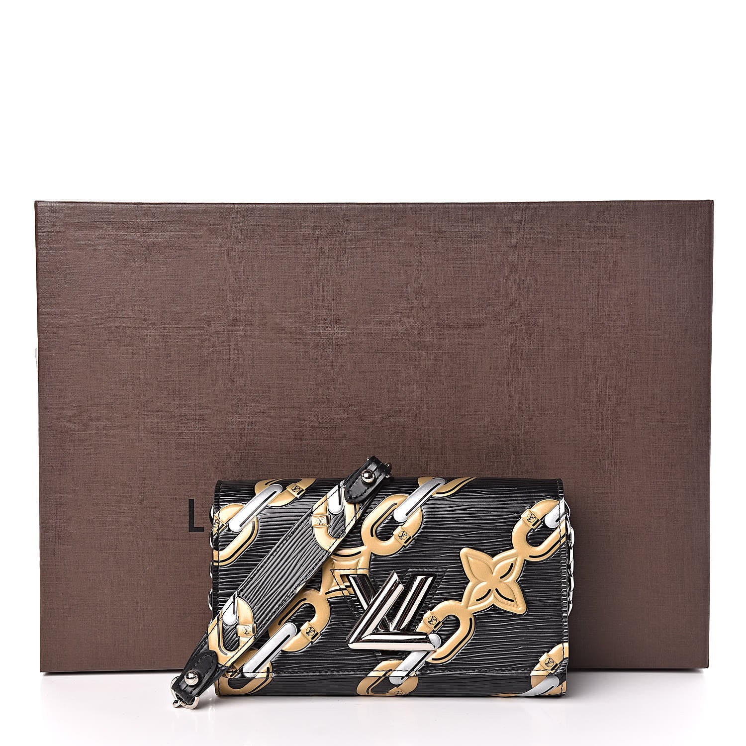 Louis Vuitton Epi Chain Flower Print Twist Chain Wallet Black 10 of 10