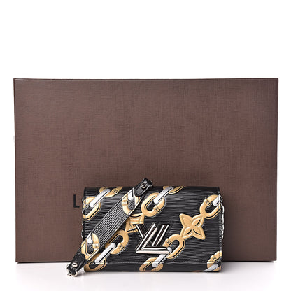 Louis Vuitton Epi Chain Flower Print Twist Chain Wallet Black 10 of 10