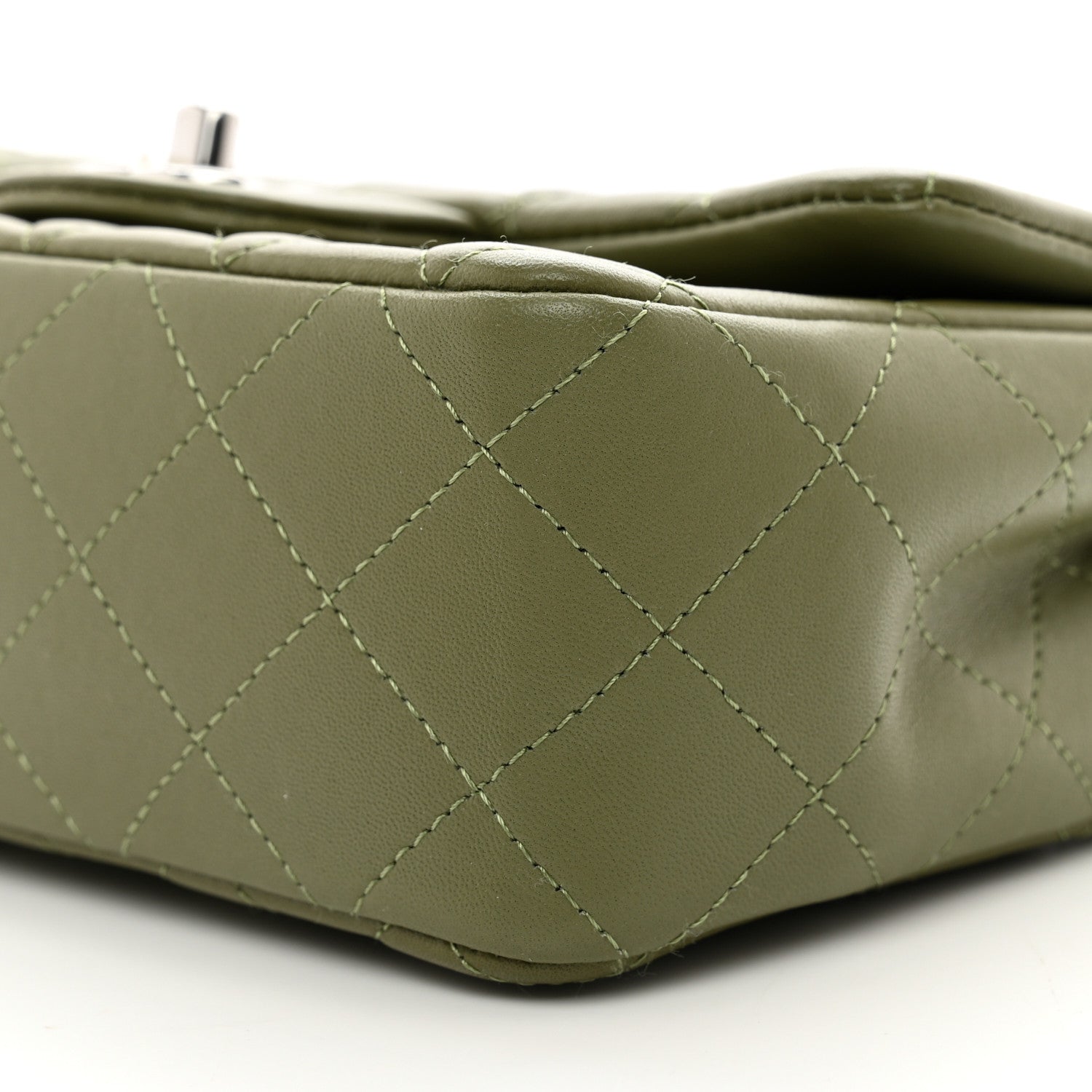 Chanel Lambskin Quilted Mini Rectangular Flap Green 10 of 10