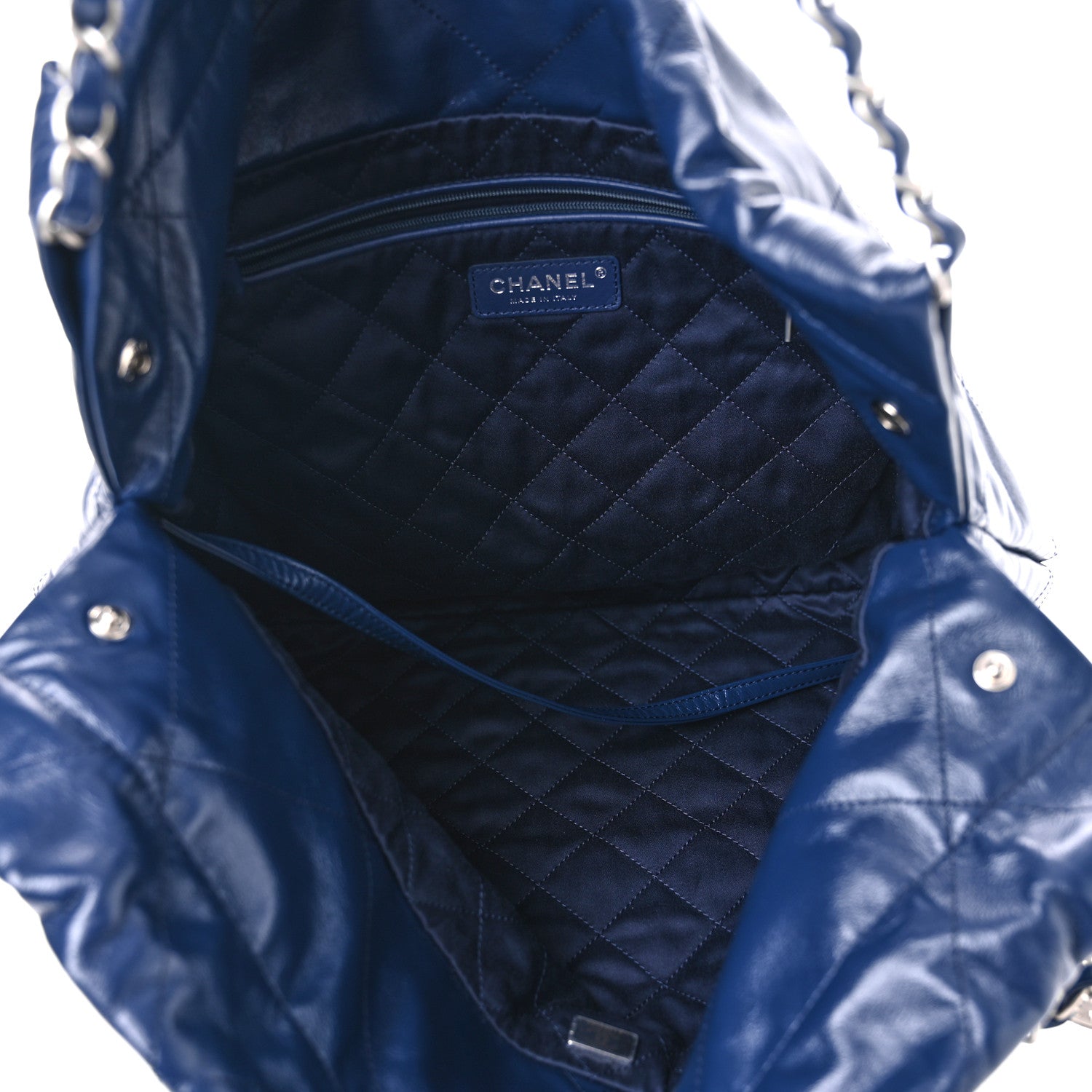 Chanel Shiny Calfskin Quilted Chanel 22 Navy Blue 5 of 10