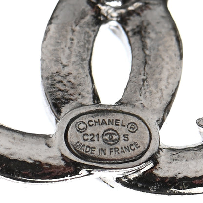 Chanel Crystal CC Starfall Earrings Silver 4 of 5