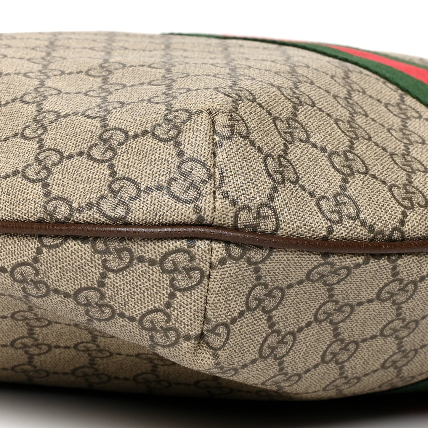 GG Supreme Monogram Web Ophidia Half Moon Hobo Brown