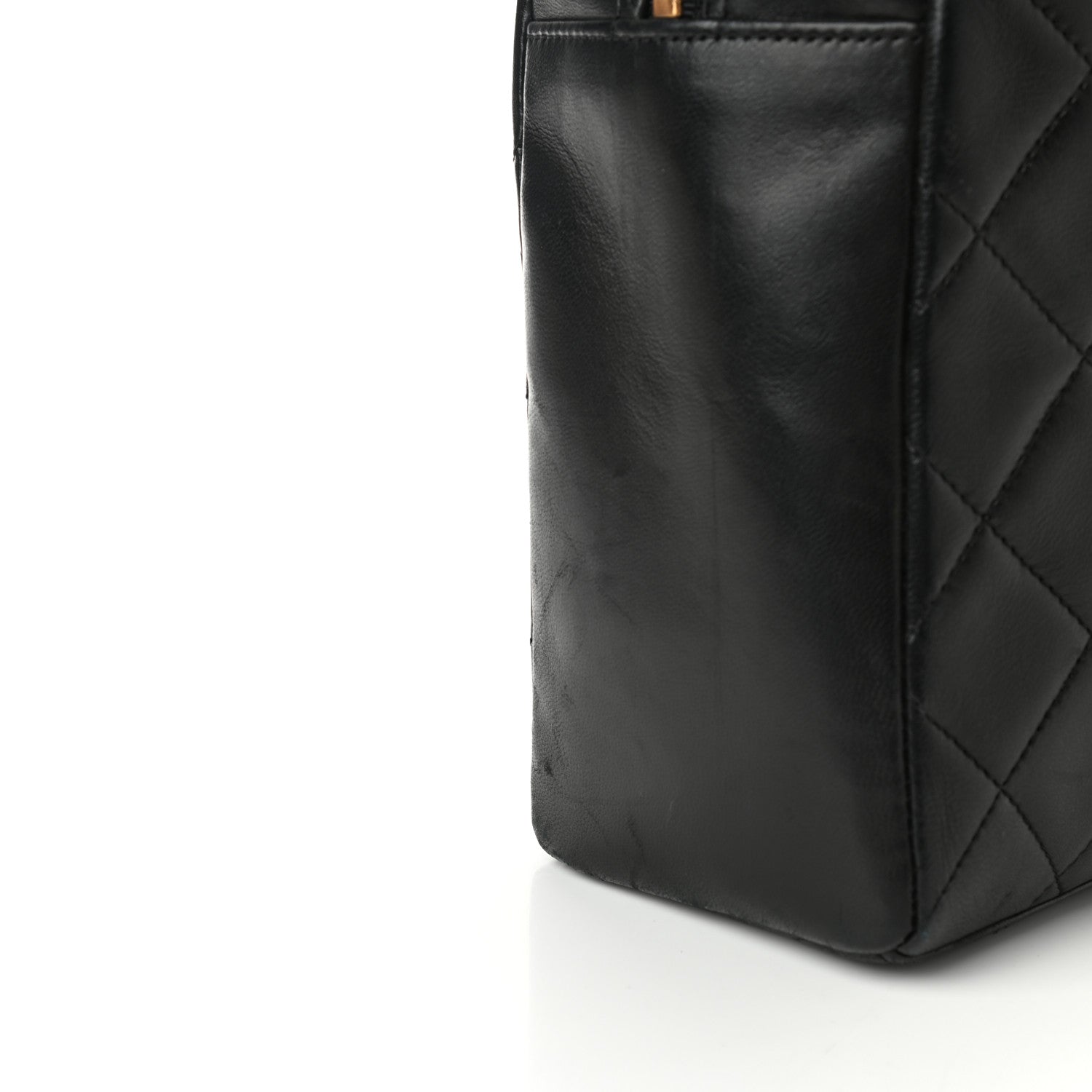 Chanel Lambskin Quilted Logo Bowling Bag Black 13 of 15