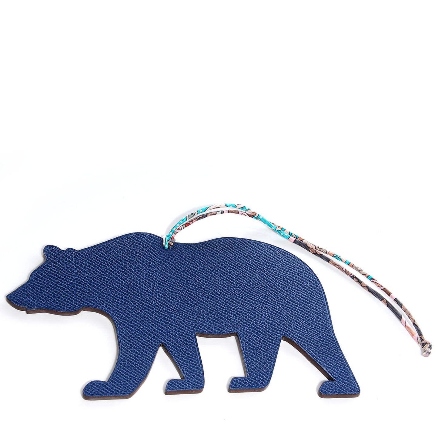 Togo Epsom Petit H GM Bear Bag Charm Bleu Saphir and Etoupe