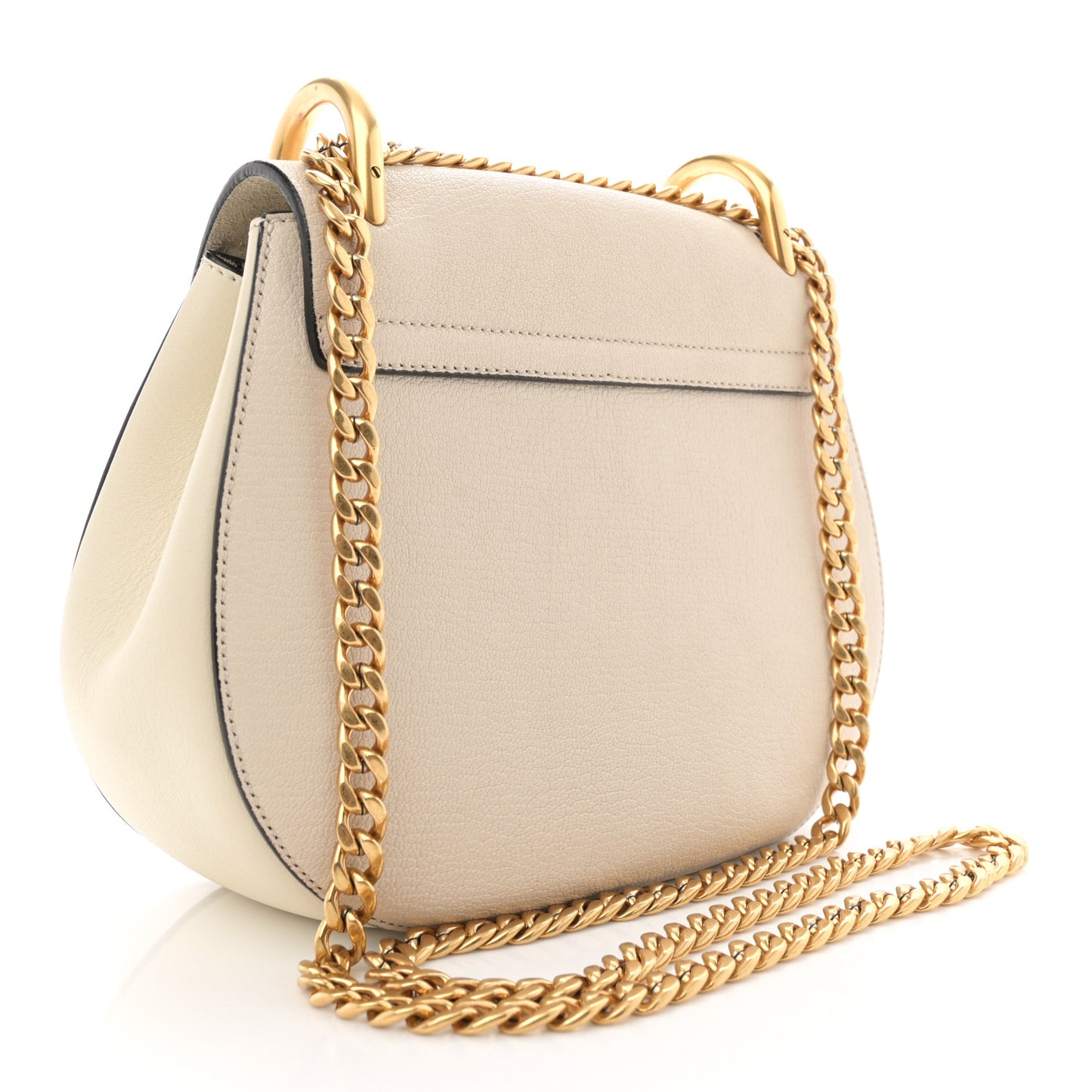 Grained Calfskin Drew Shoulder Bag Abstract White