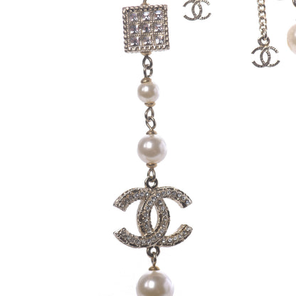 Chanel Pearl Baguette Crystal CC Long Necklace Gold 6 of 6