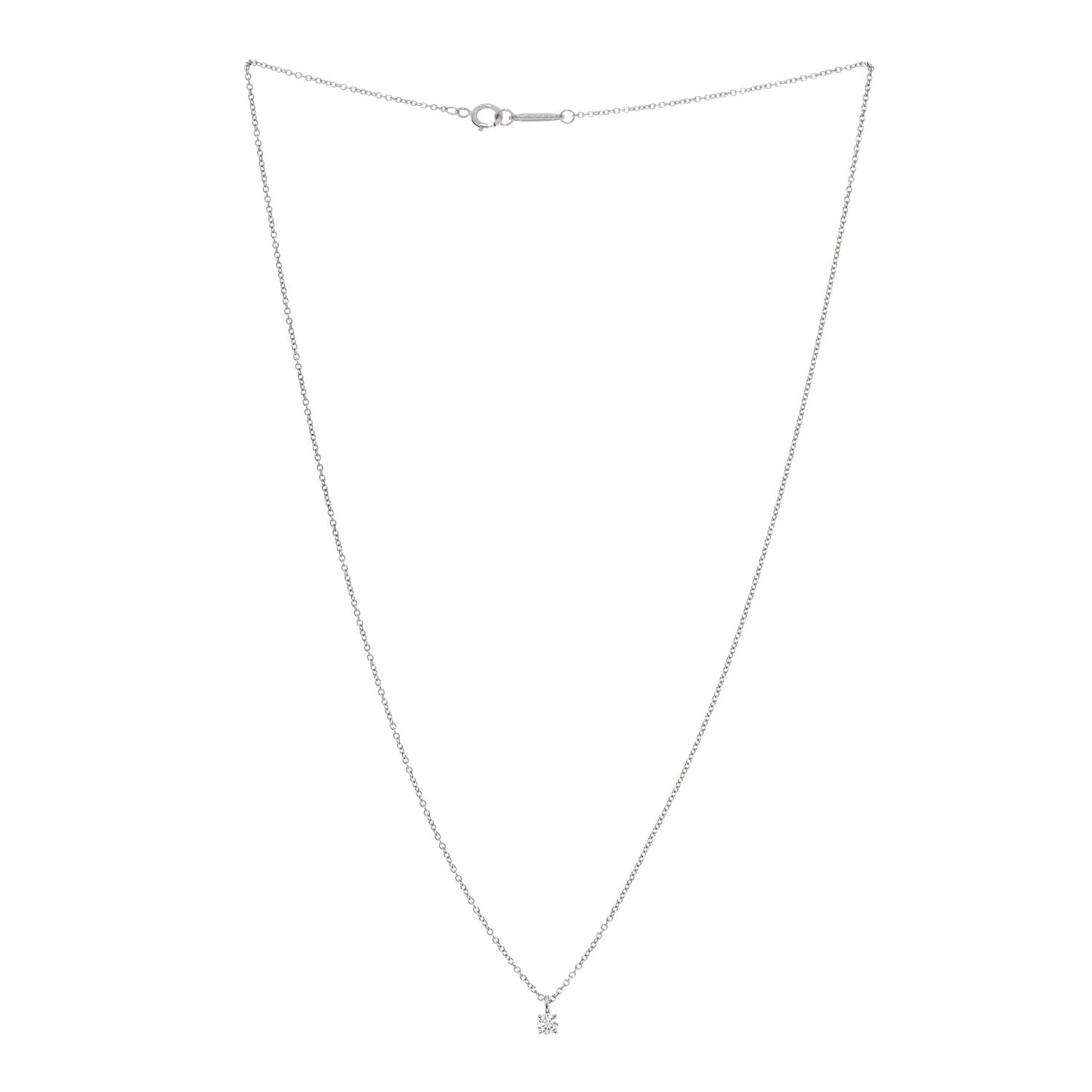 Platinum Diamond .12ct Solitaire Pendant Necklace