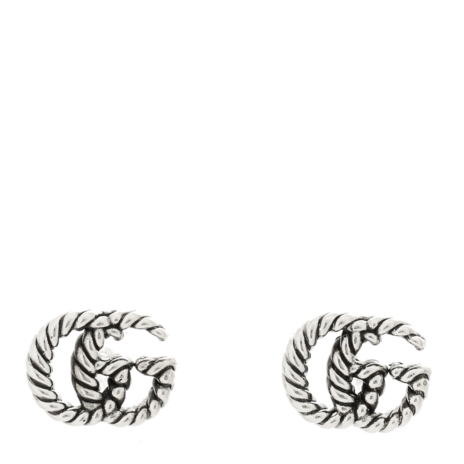 Gucci Sterling Silver Torchon Double G Earrings 1 of 5