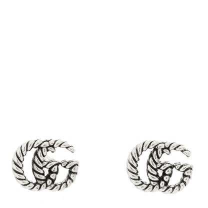 Gucci Sterling Silver Torchon Double G Earrings 1 of 5