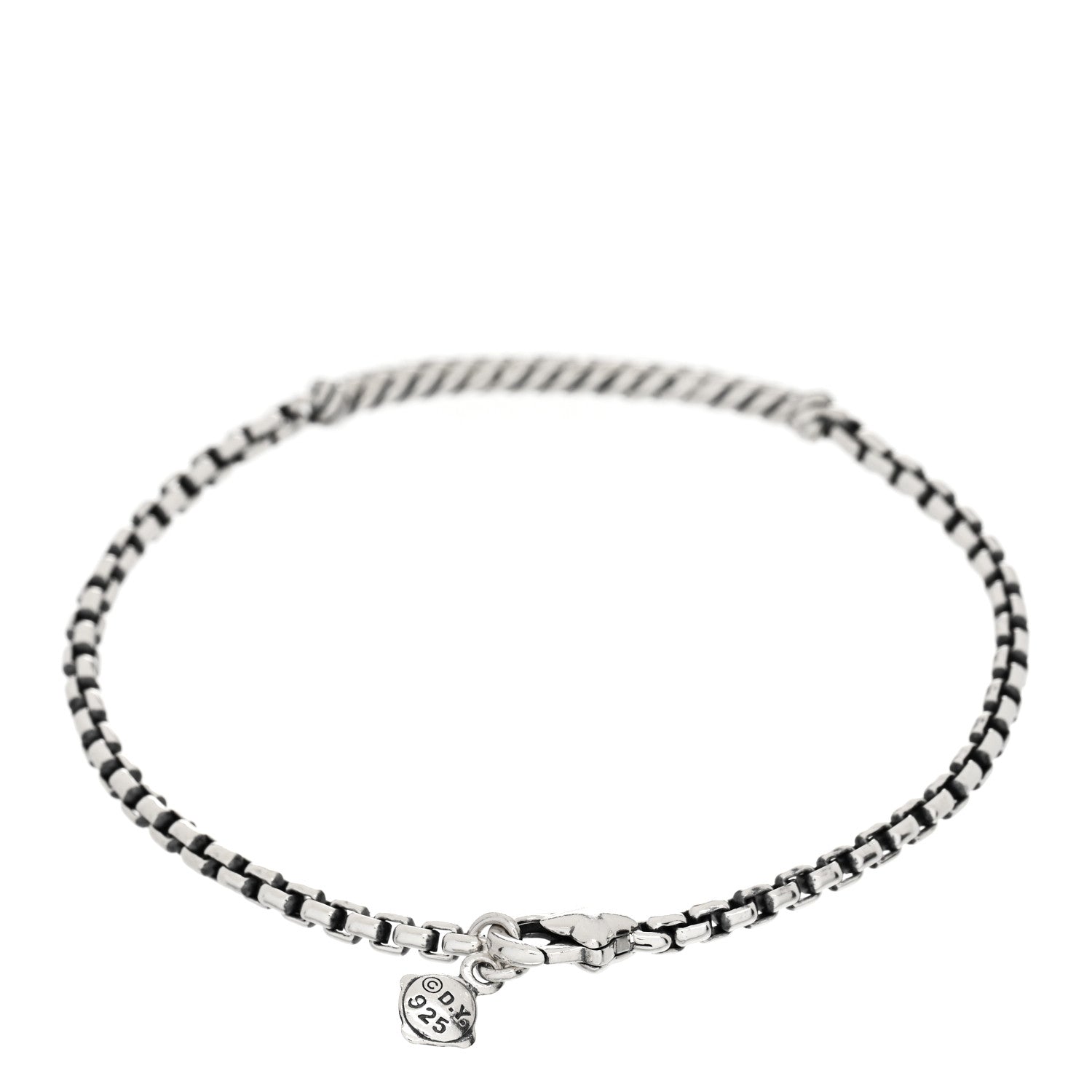 David Yurman Sterling Silver Diamond Petite Pave Metro Bar Bracelet 2 of 3