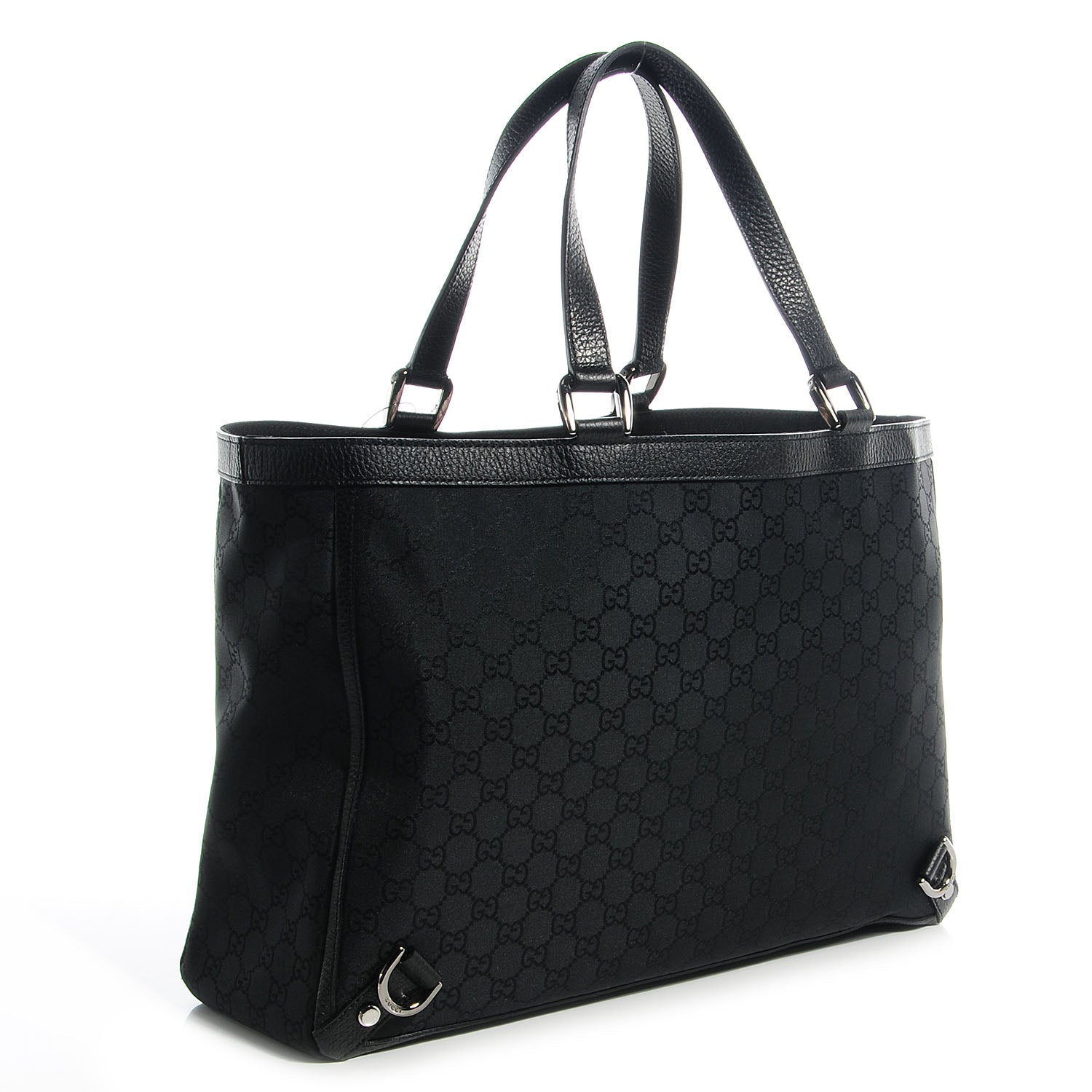 Gucci Nylon Monogram Large Abbey Tote Black 3 of 7