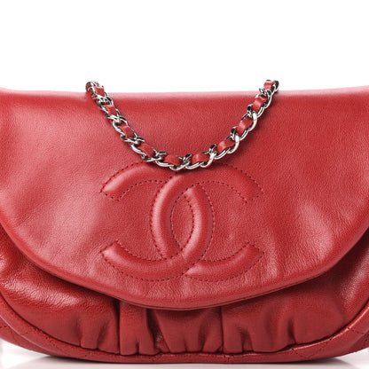 Chanel Lambskin Half Moon Wallet On Chain WOC Red 11 of 11