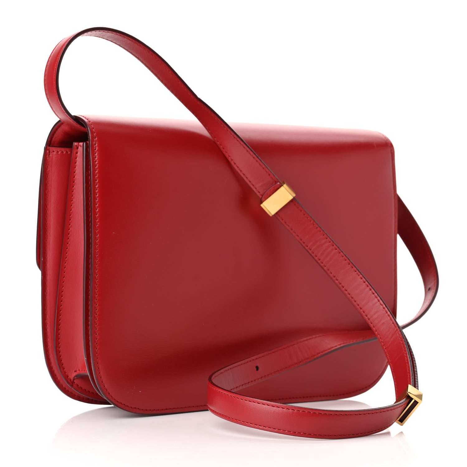 Celine Box Calfskin Medium Classic Box Flap Bag Red 3 of 10