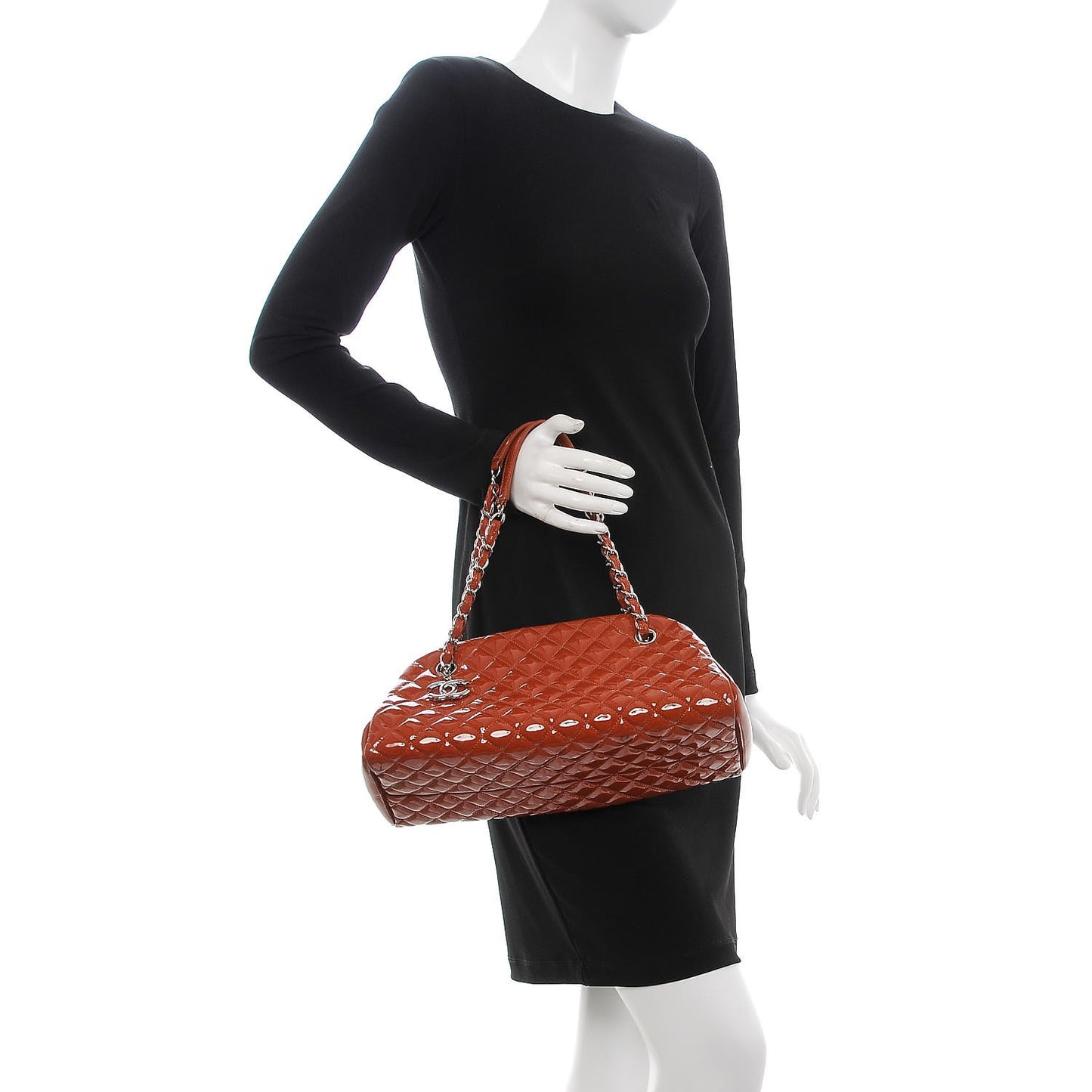 Patent Quilted Medium Just Mademoiselle Orange