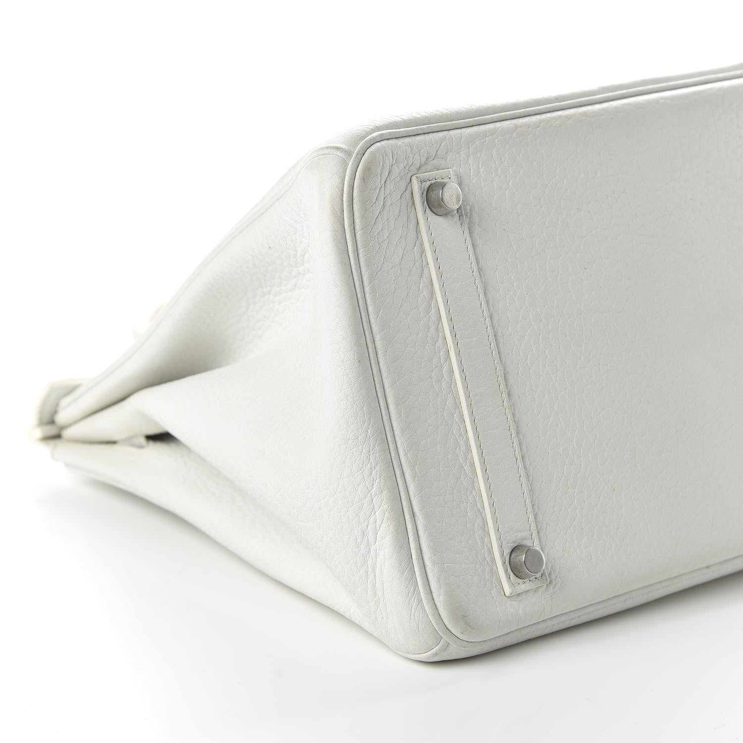 Hermes Taurillon Clemence Birkin 35 White 6 of 14